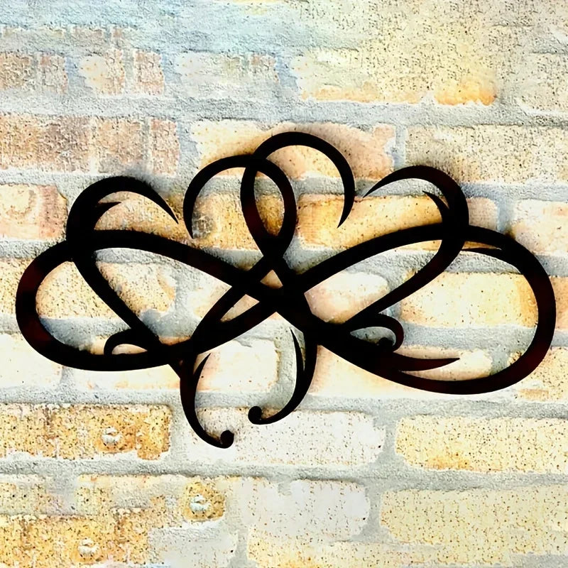 Infinity Double Heart Wall Decor Metal Infinity Heart