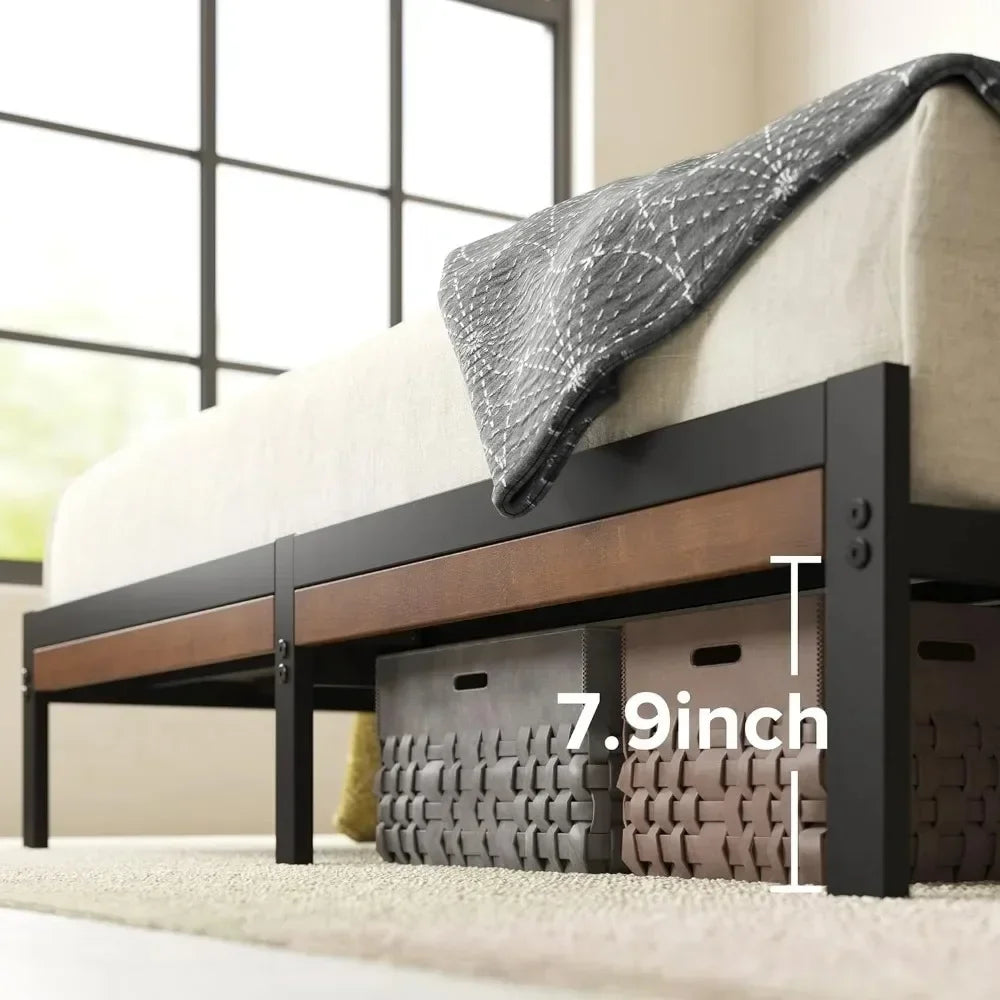 Bamboo Metal Bed Frame