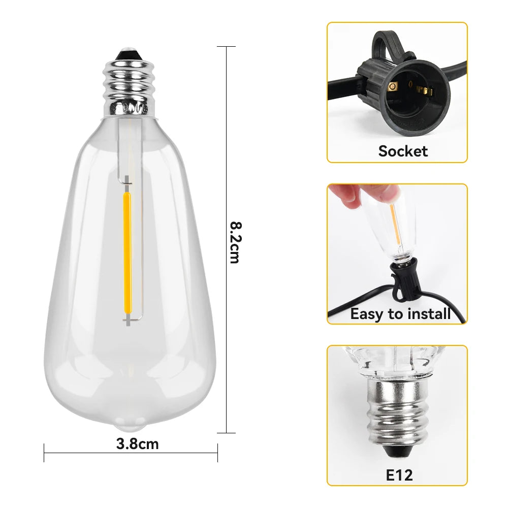 LED String Light Outdoor Light Garden Cafe Wedding