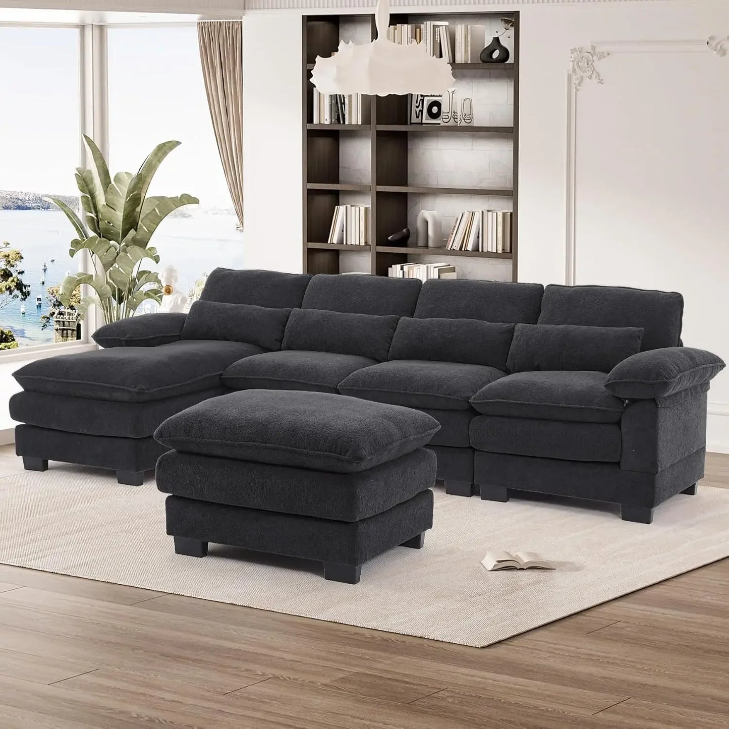 L-Shaped Sectional Sofa Comfy Couch