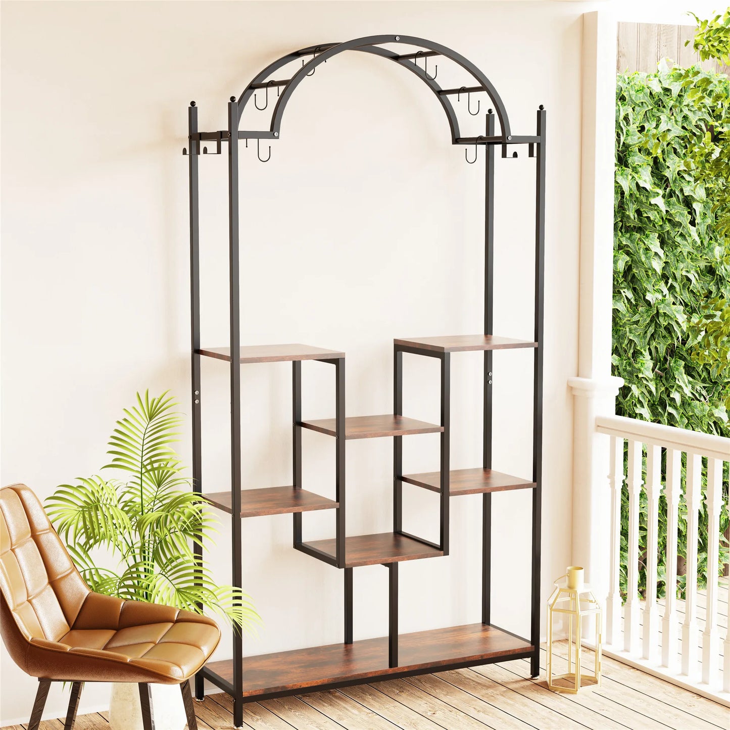 5-Tier Stand, 74.8'' Metal Shelf Display Rack