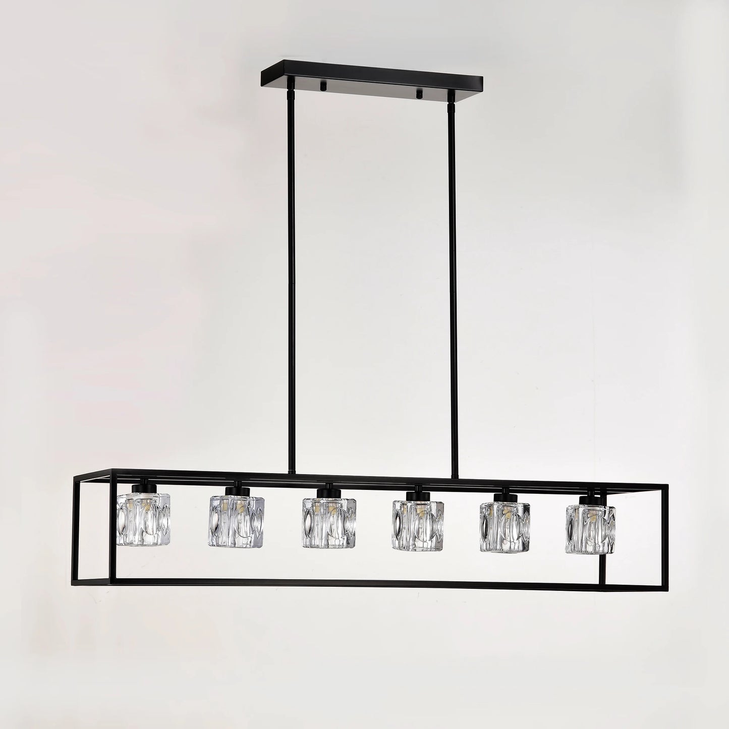 6-Light Modern Farmhouse Crystal Pendant Light Fixture