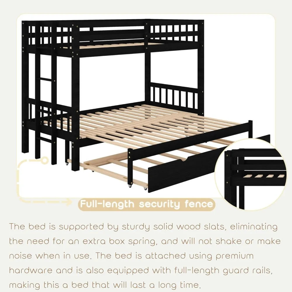 Twin Over King Bunk Beds with Trundle