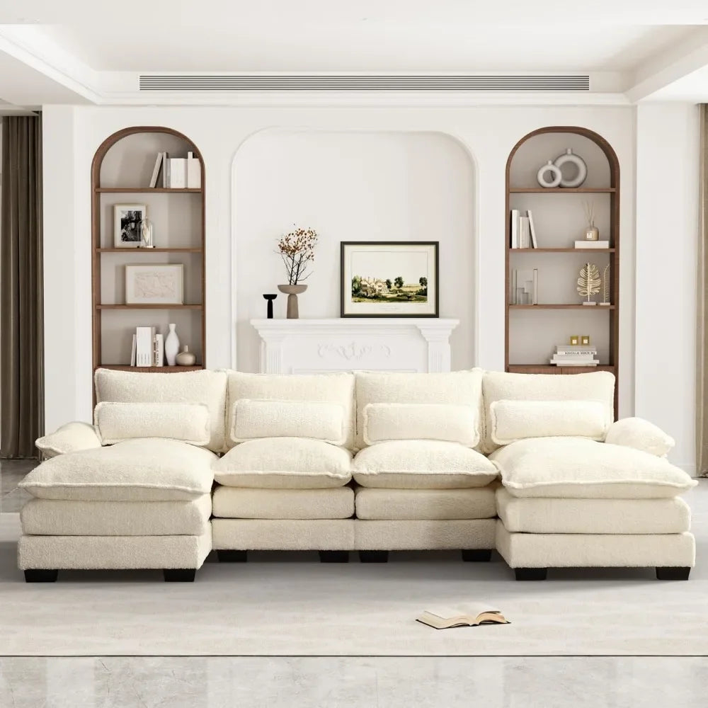 U-Shaped Modern Modular Sectional Couch With Sleeper Sofa