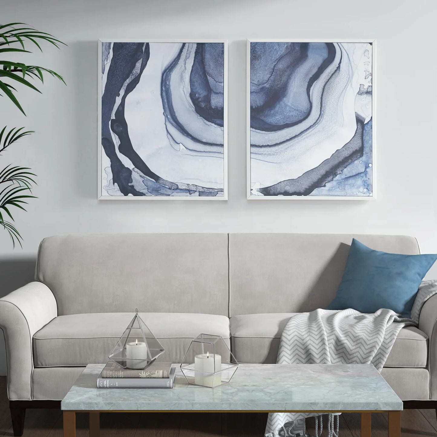 Framed Canvas Wall Art, Set of 2