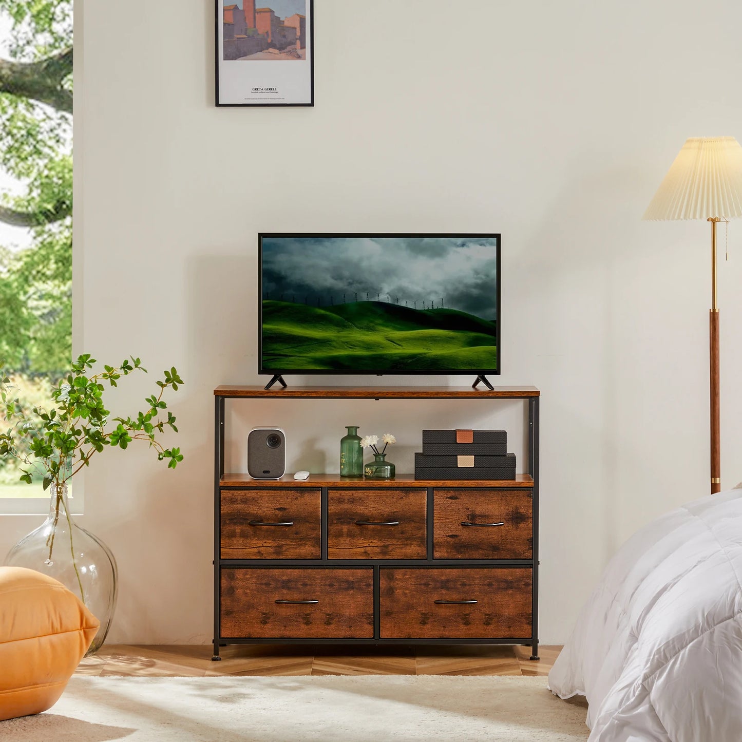 Fabric Drawers Dresser/TV Stand