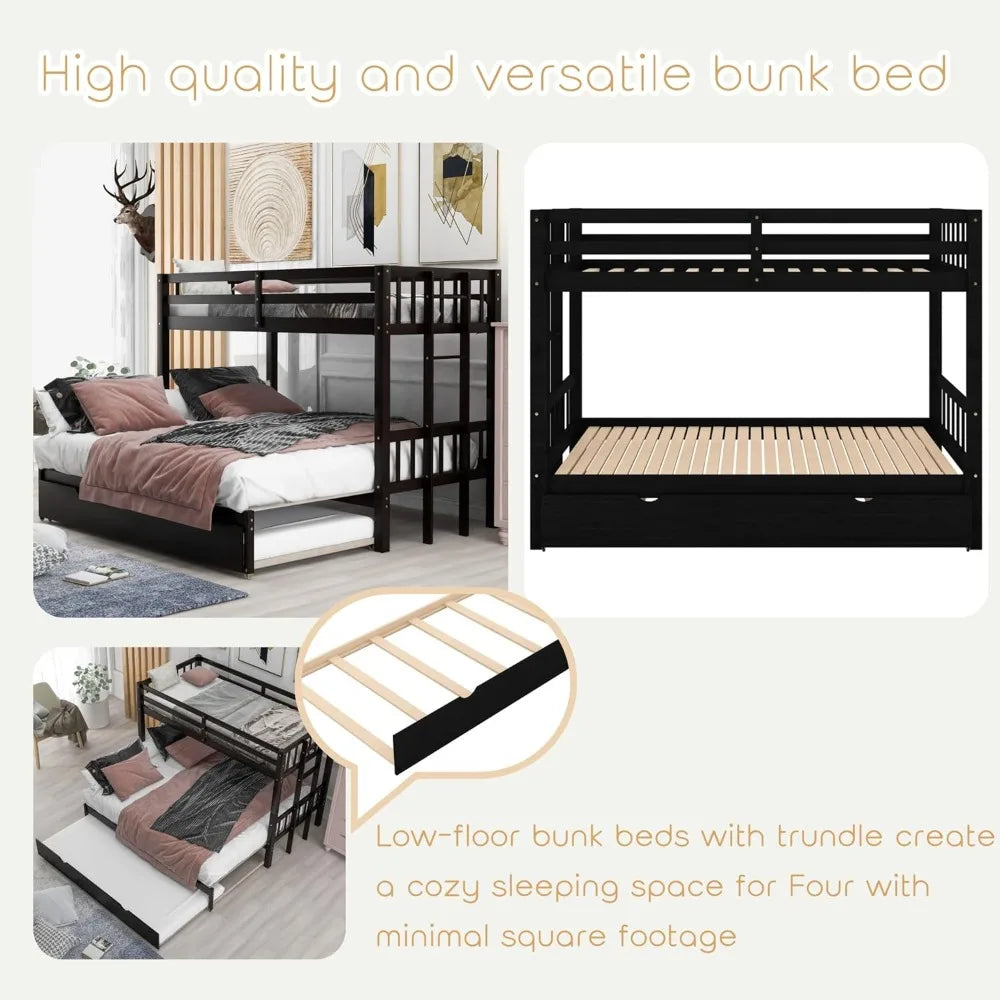 Twin Over King Bunk Beds with Trundle