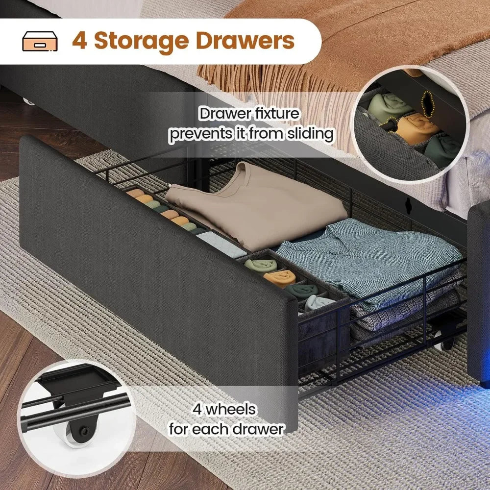 LED Queen Bed Frame