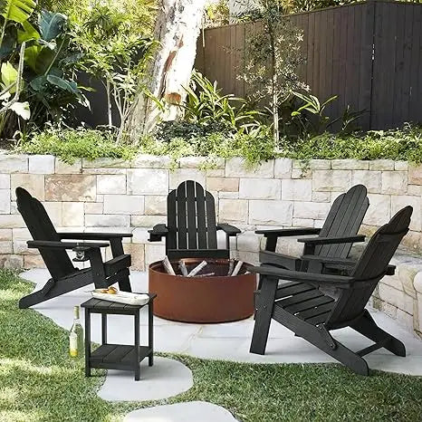 Set of 4, Weather Resistant Folding Adirondack Chairs
