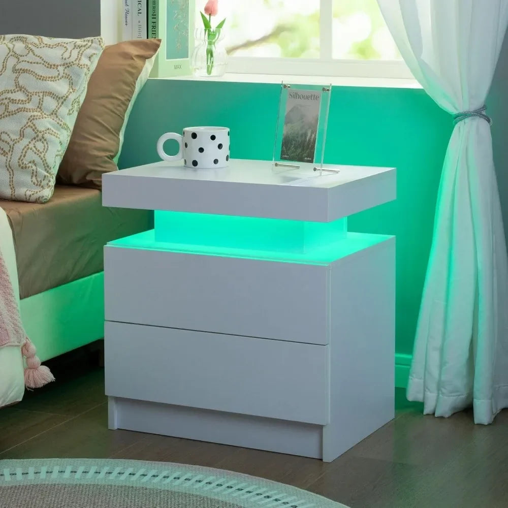 Set of 2 LED Nightstands