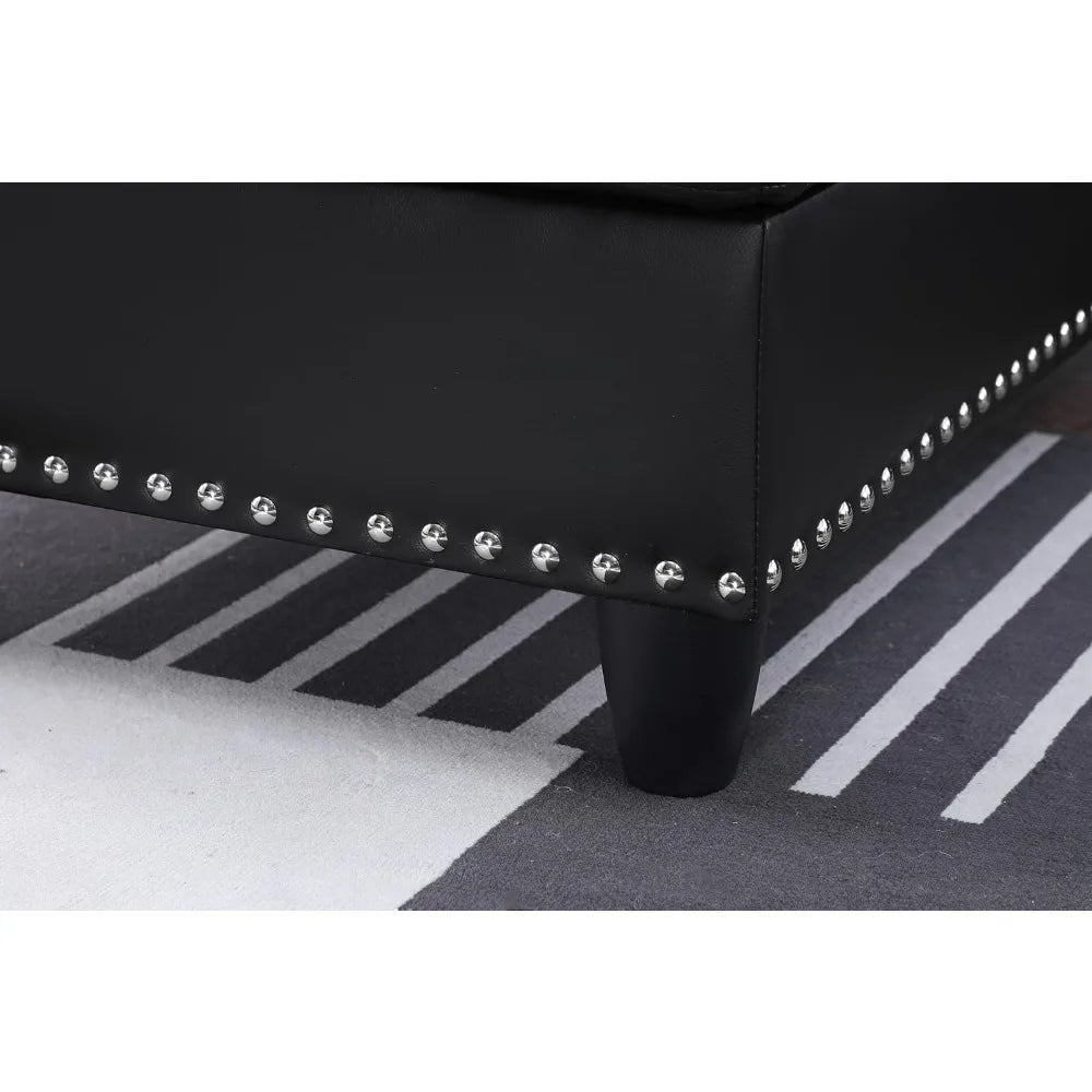 L Shaped Modern Sectional Sofa with Ottoman and Chaise