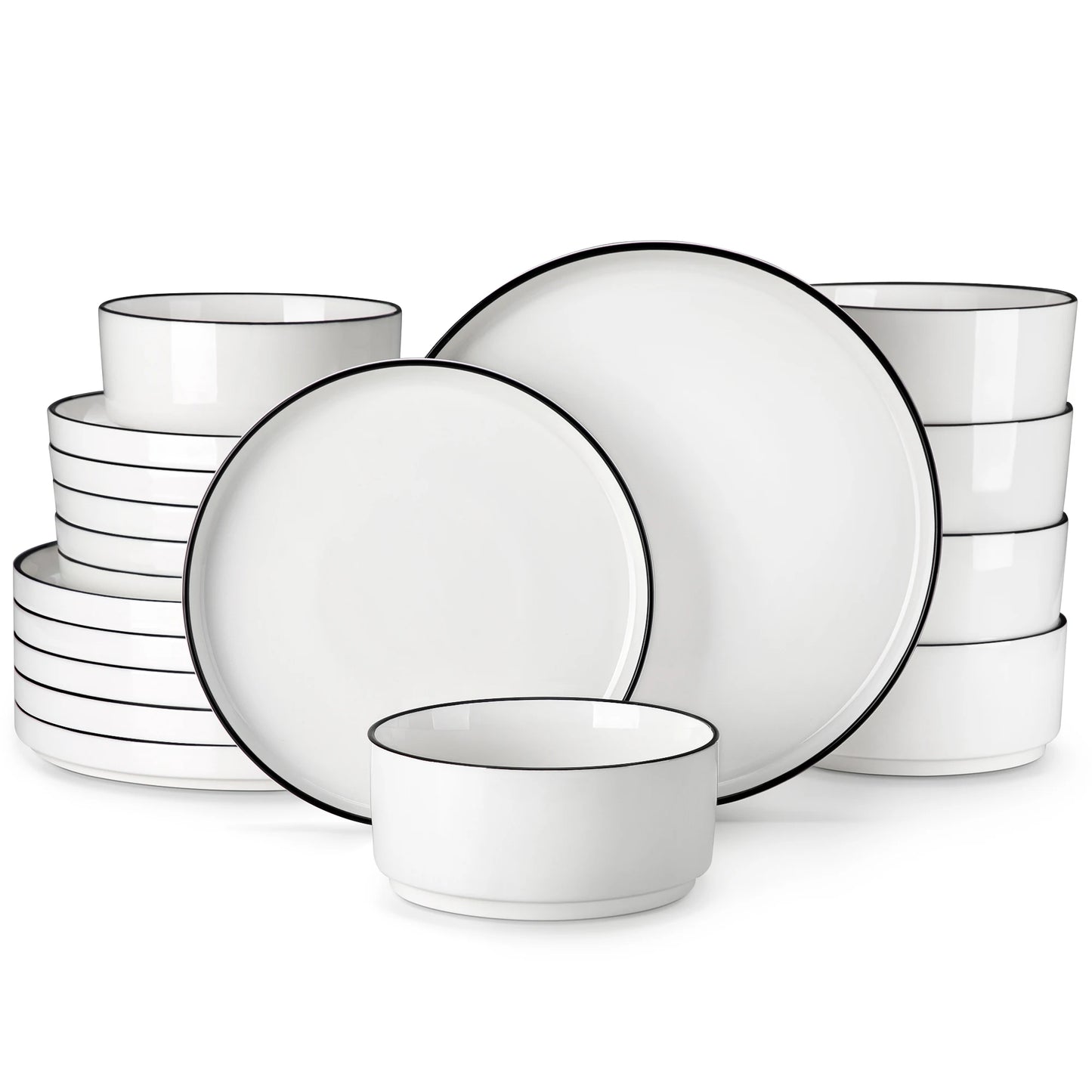 Dinnerware Plate Sets, 12, 16, 18, or 24 pcs