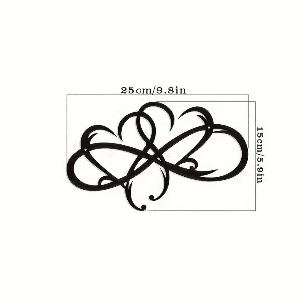 Infinity Double Heart Wall Decor Metal Infinity Heart