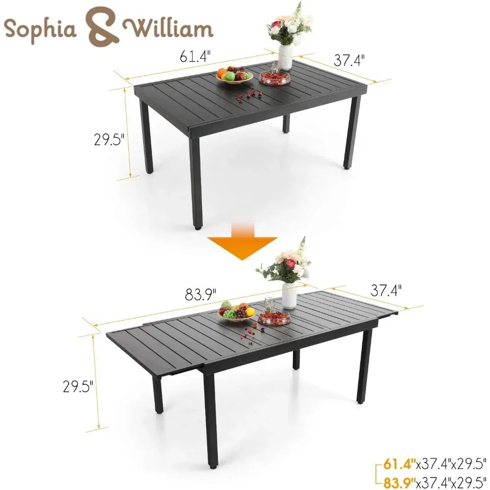 Expandable Outdoor Patio Dining Table