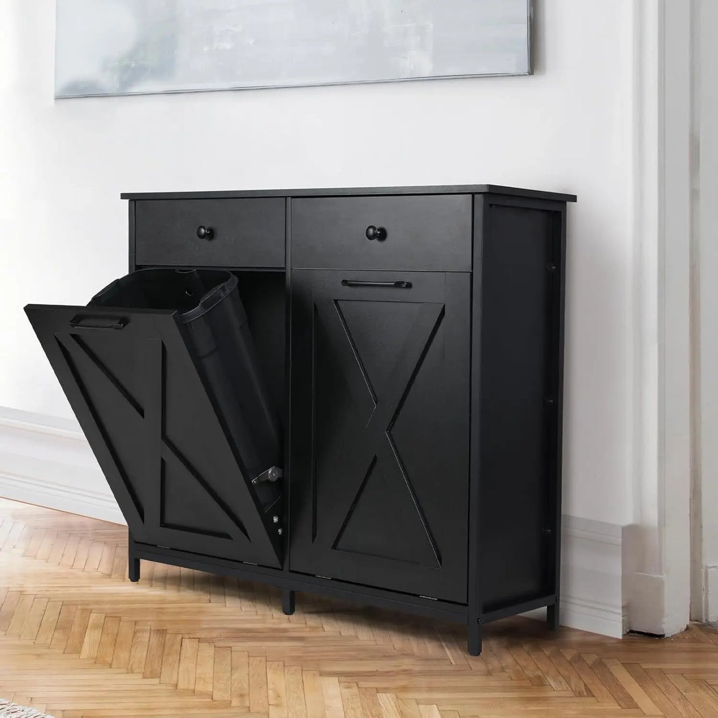 Dual Kitchen Trash Compactor Cabinet