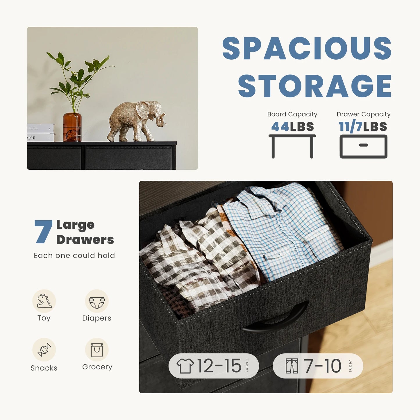 Dresser with Fabric Drawers