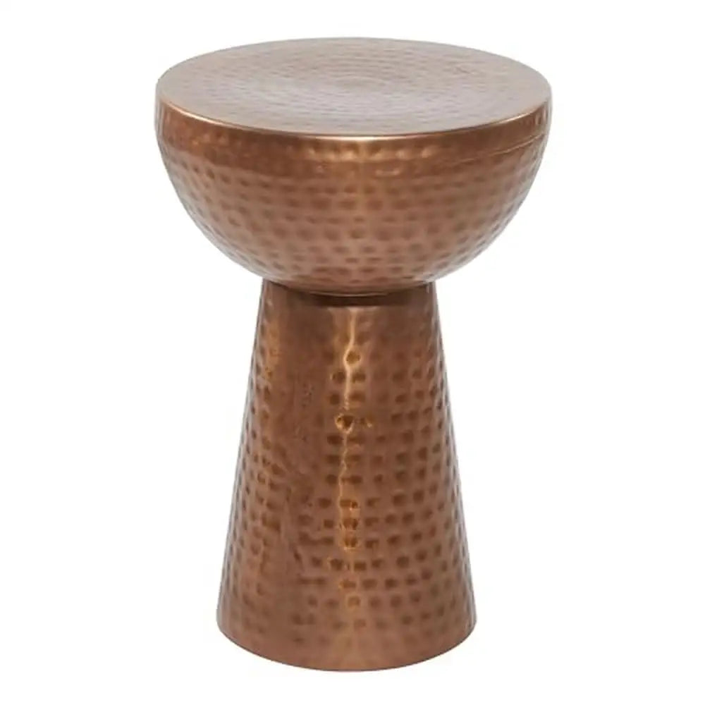 Metal Geometric Accent Side Table Copper Sphere Round Seat