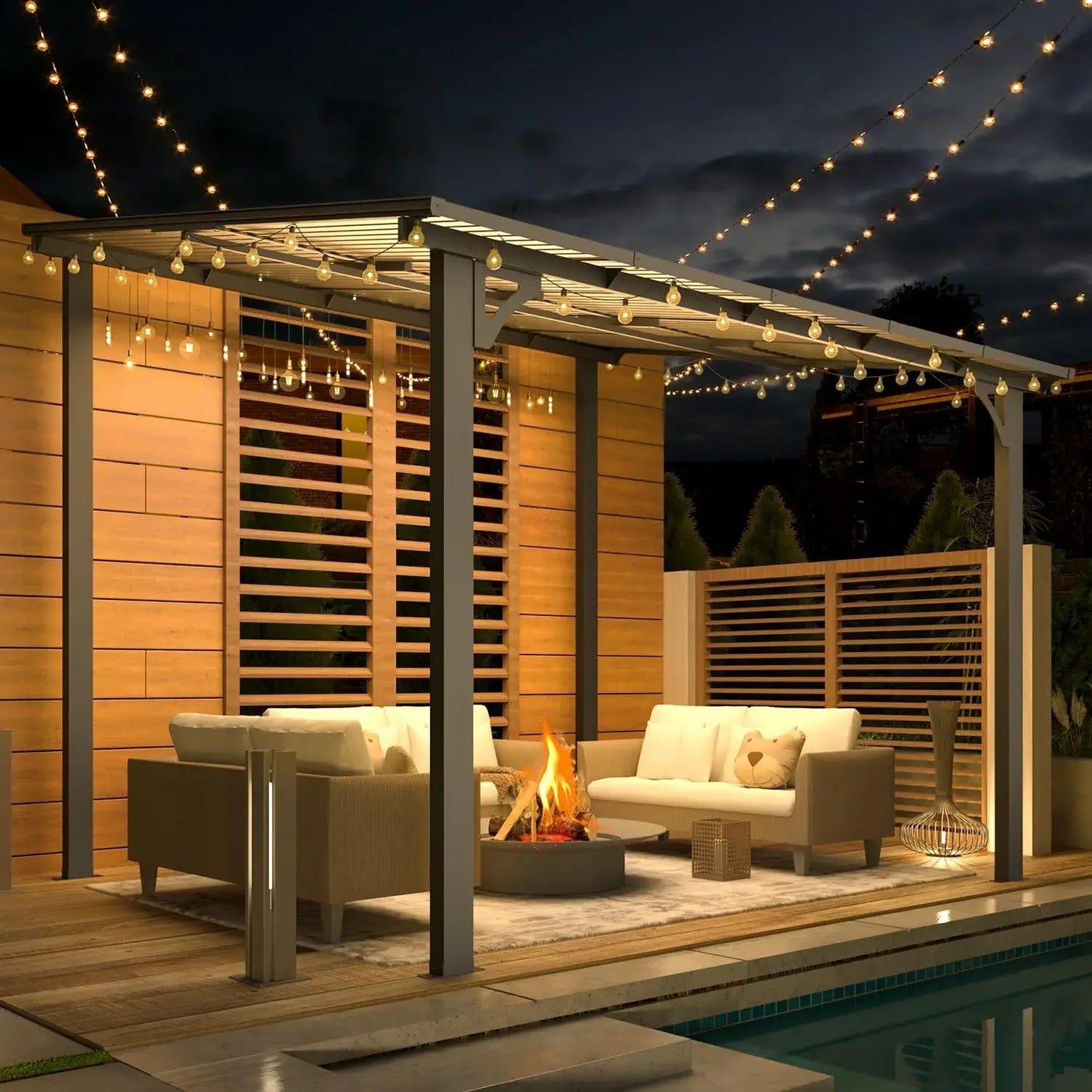 10' x 8' Wall Mounted Pergola Gazebo for Patio, Clearance