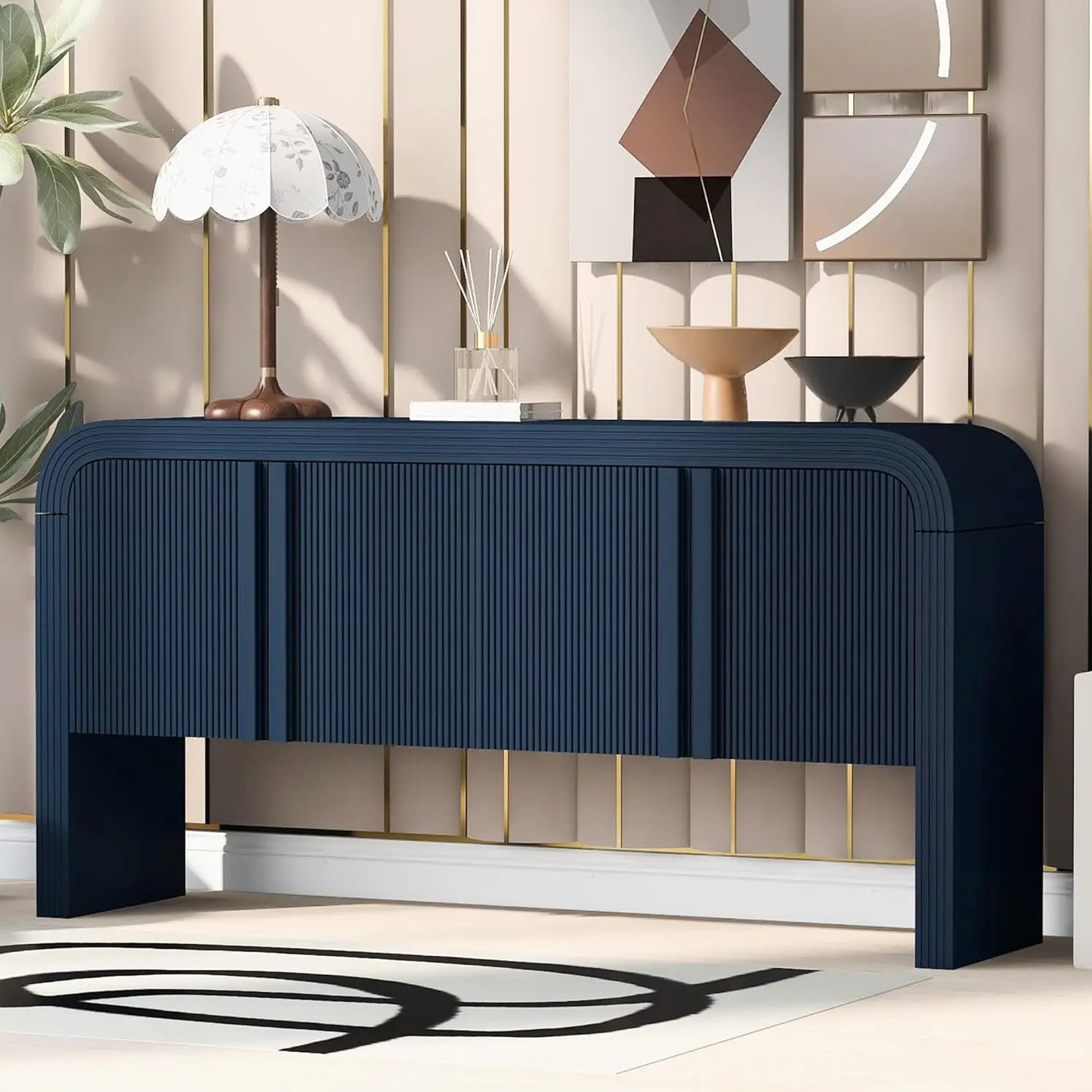Modern Curved Edge Console Table