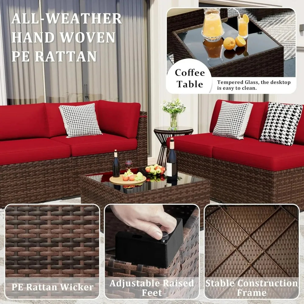 Outdoor Patio Furniture Set with Fire Pit Table