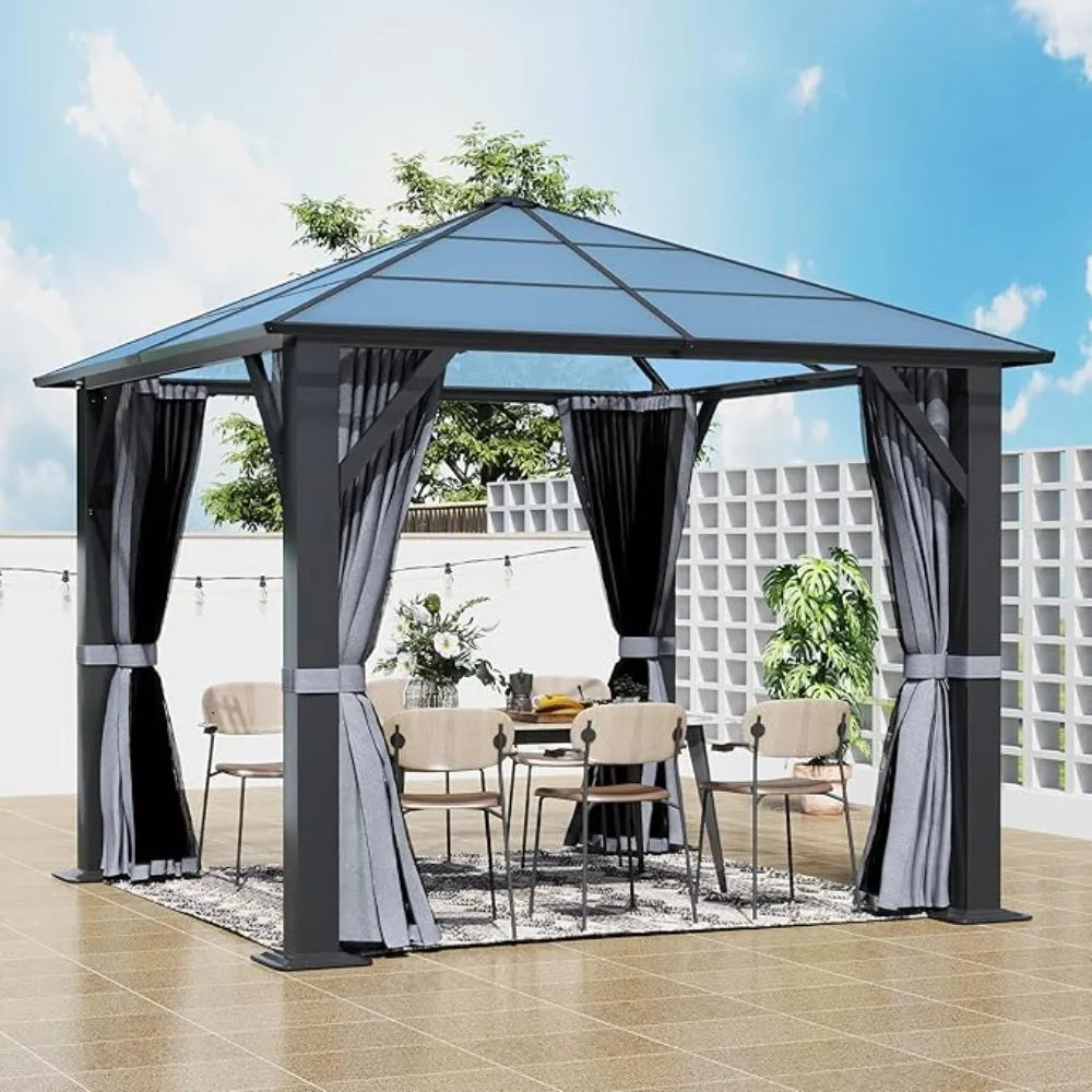 10'x10' Hardtop Outdoor Gazebo with Translucent Roof