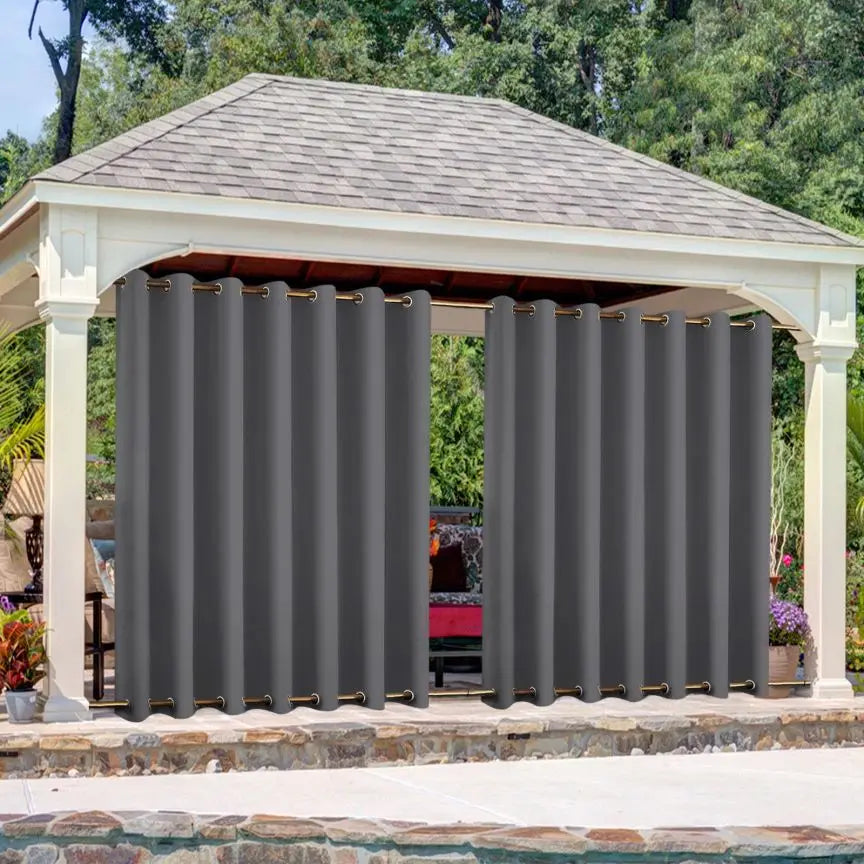 Outdoor Waterproof & Windproof Curtains with Top And Bottom Grommets
