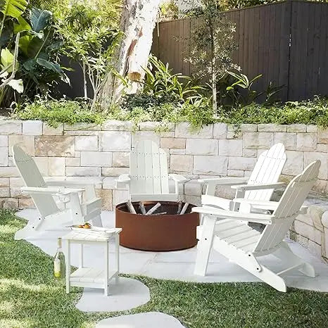 Set of 4, Weather Resistant Folding Adirondack Chairs