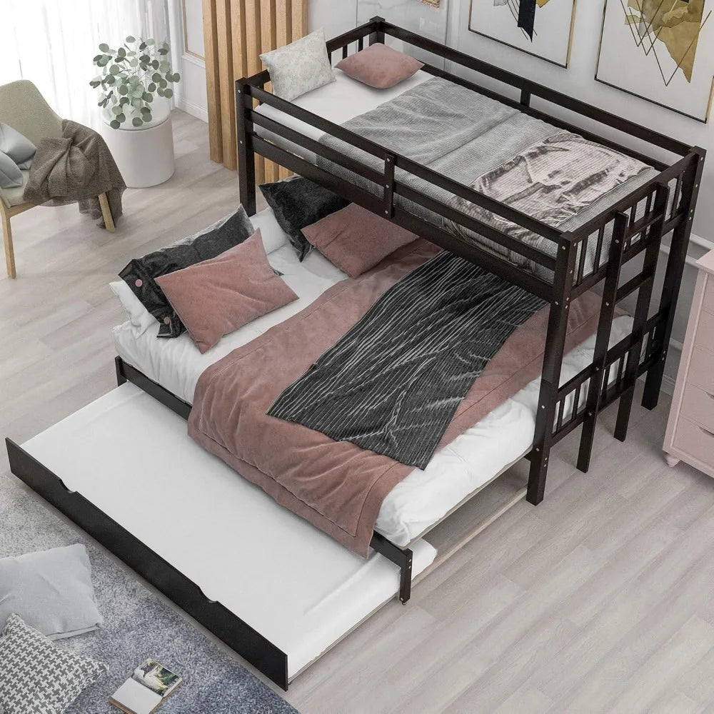 Twin Over King Bunk Beds with Trundle