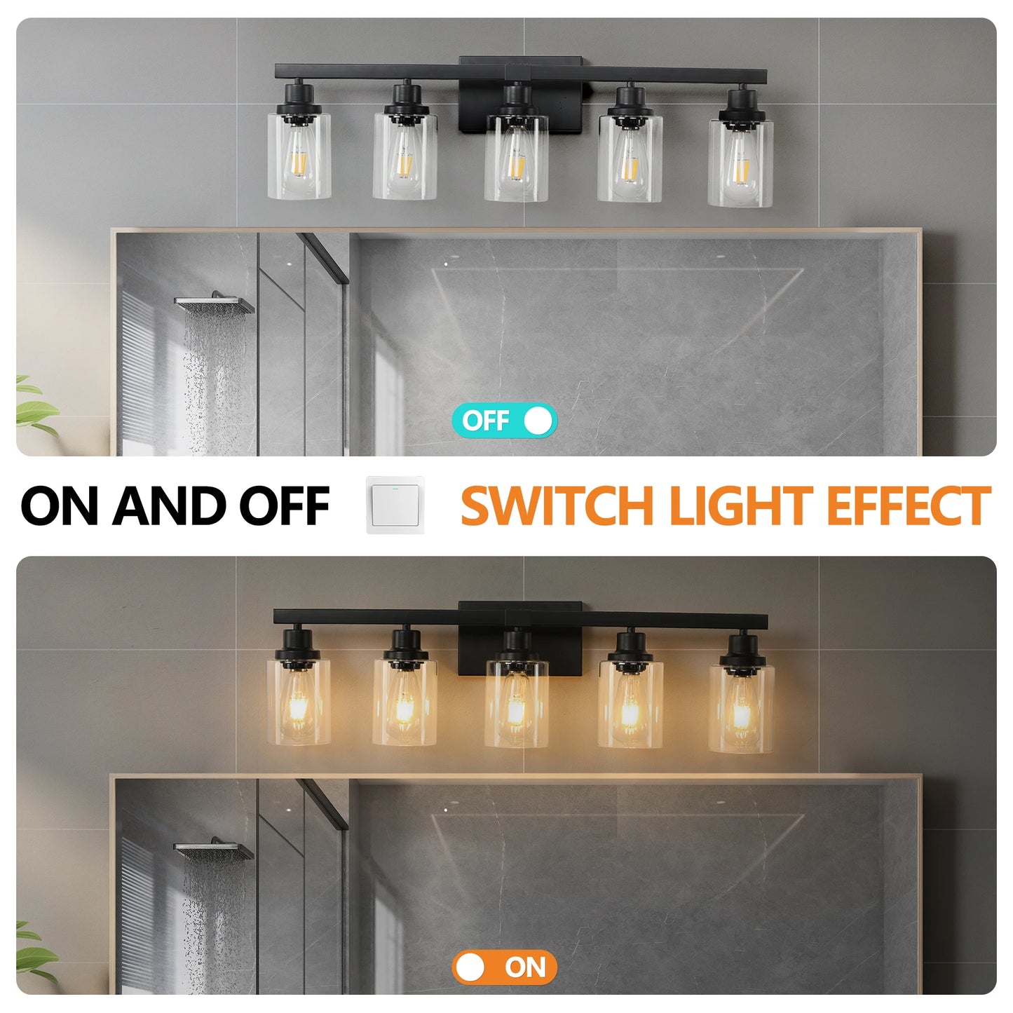 5-Light Farmhouse Vanity Light Fixture