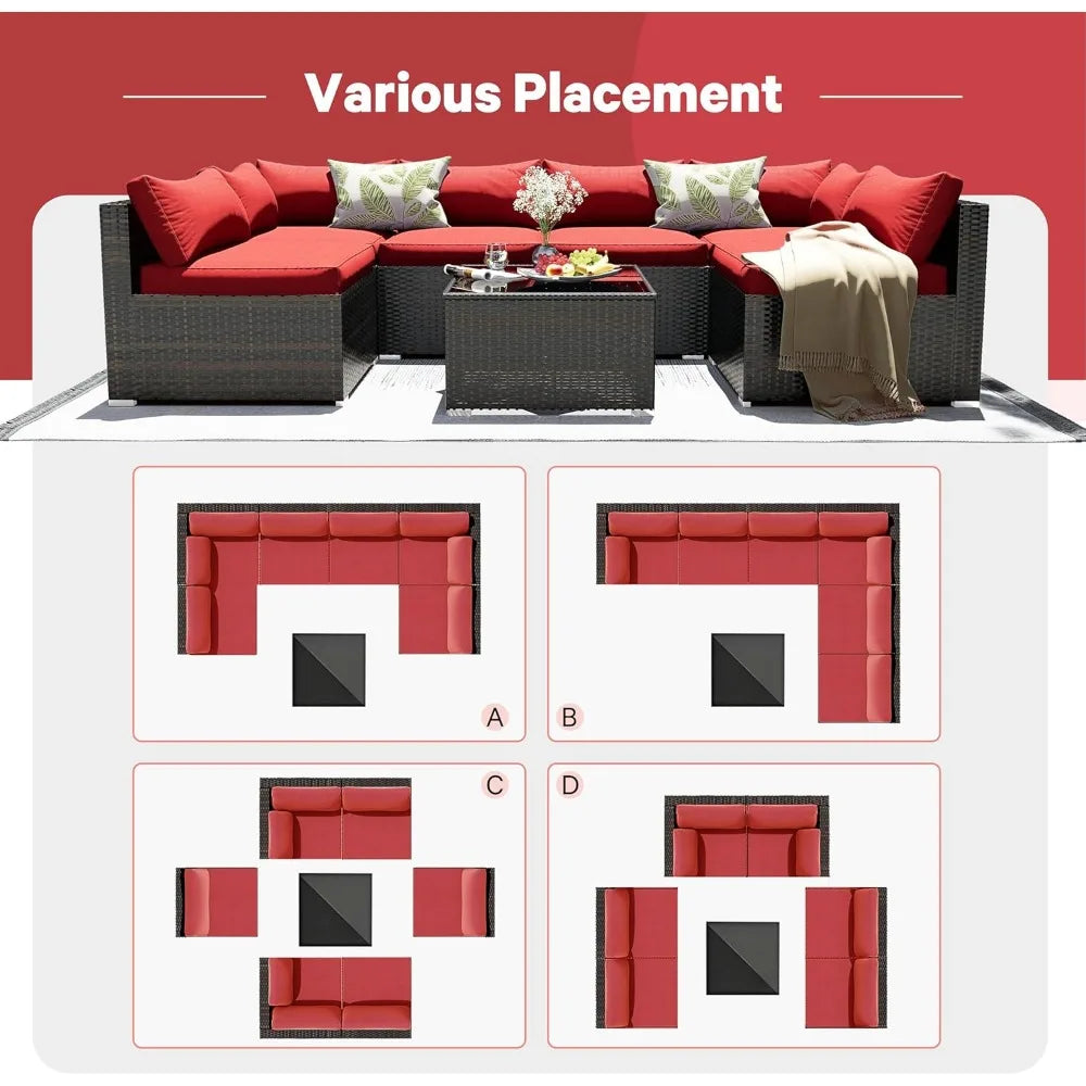 Outdoor Patio Furniture, Sectional Wicker Patio Conversation Set