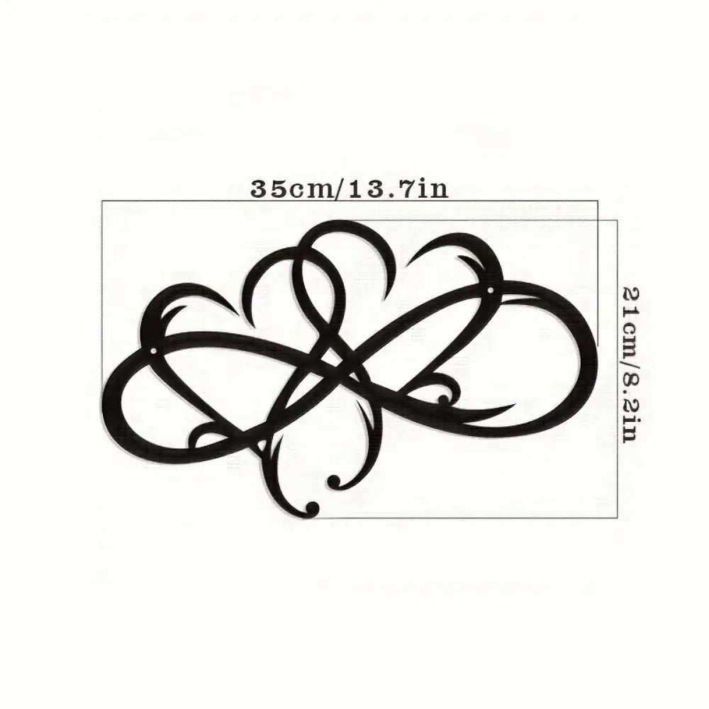 Infinity Double Heart Wall Decor Metal Infinity Heart