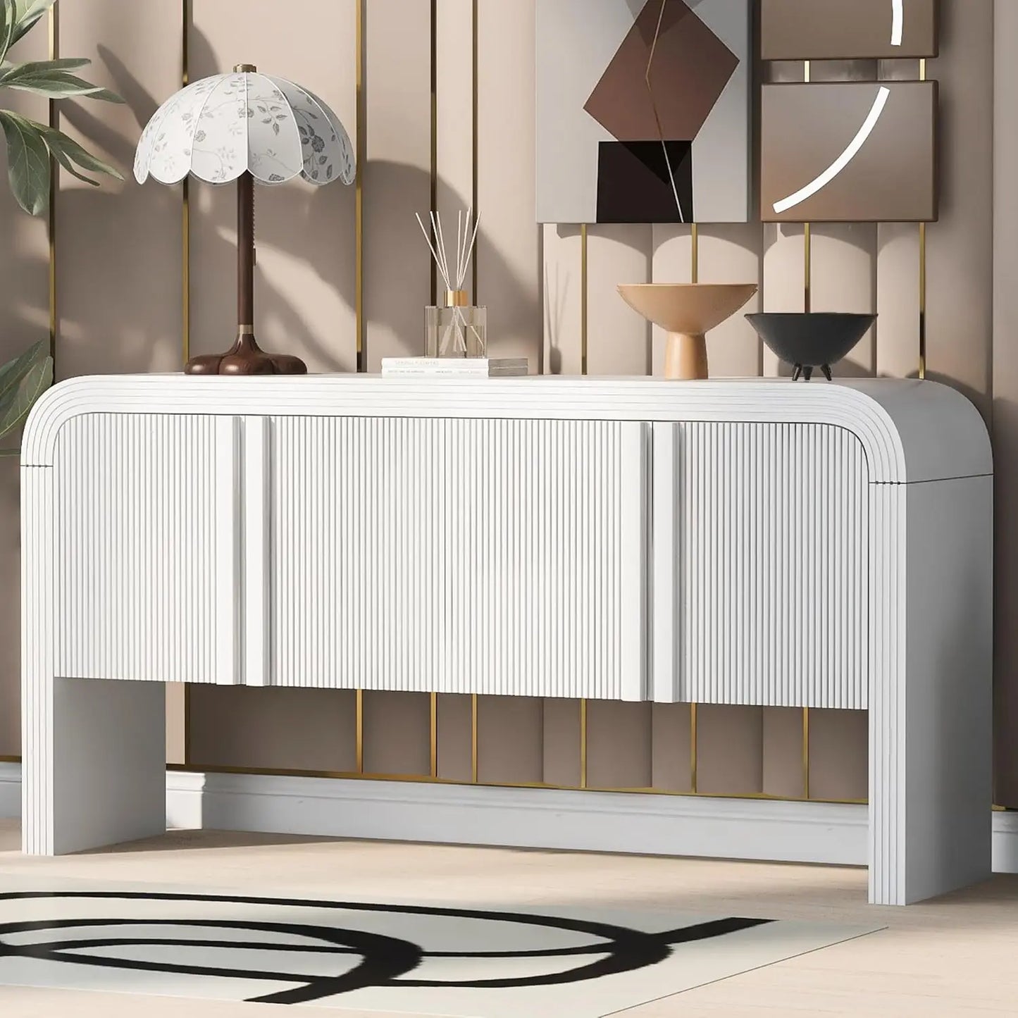 Modern Curved Edge Console Table