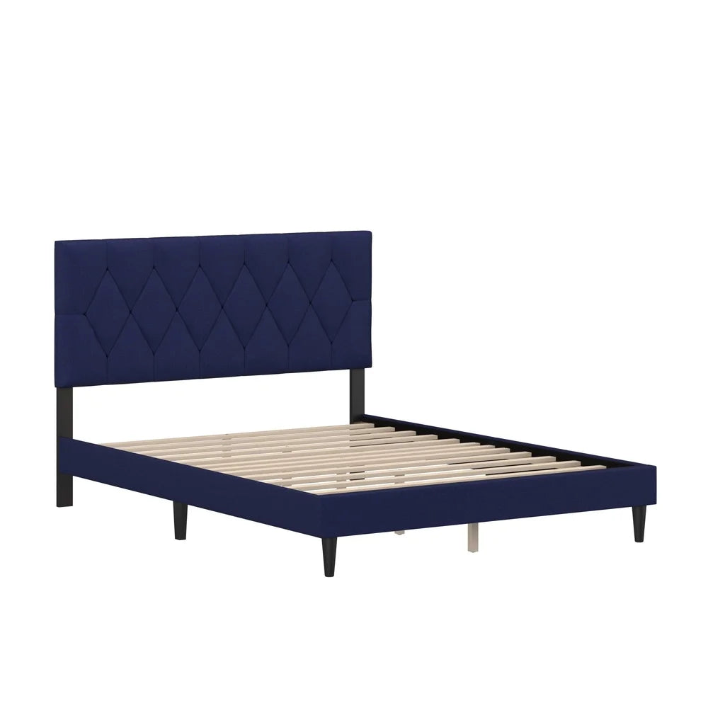 Diamond Tufted Queen Bed Frame