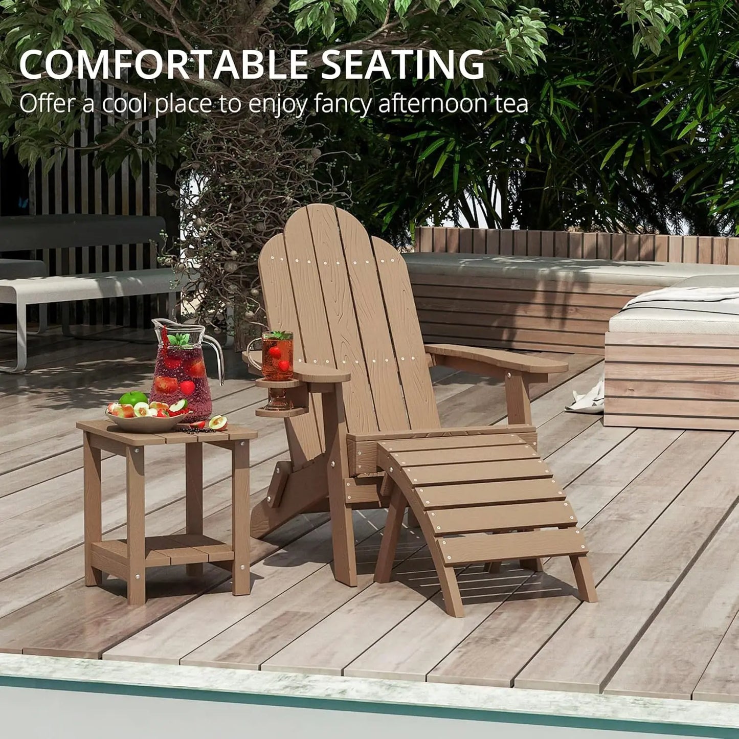Set of 4, Weather Resistant Folding Adirondack Chairs