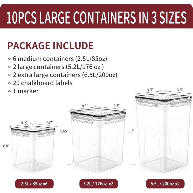 Large Airtight Food Storage Containers with Lids
