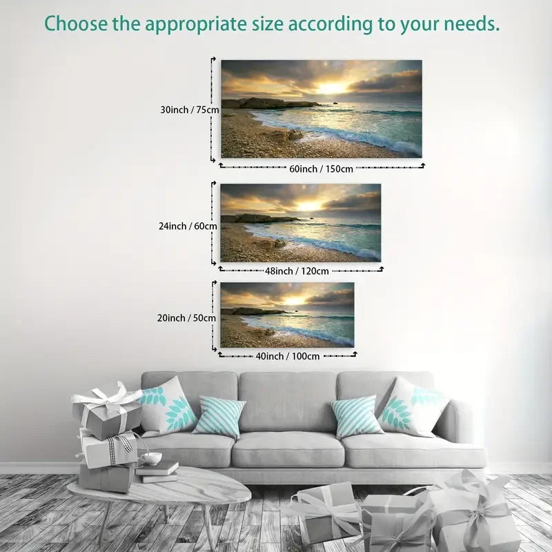 Large Modern Wall Art, Sunset Beach Scene