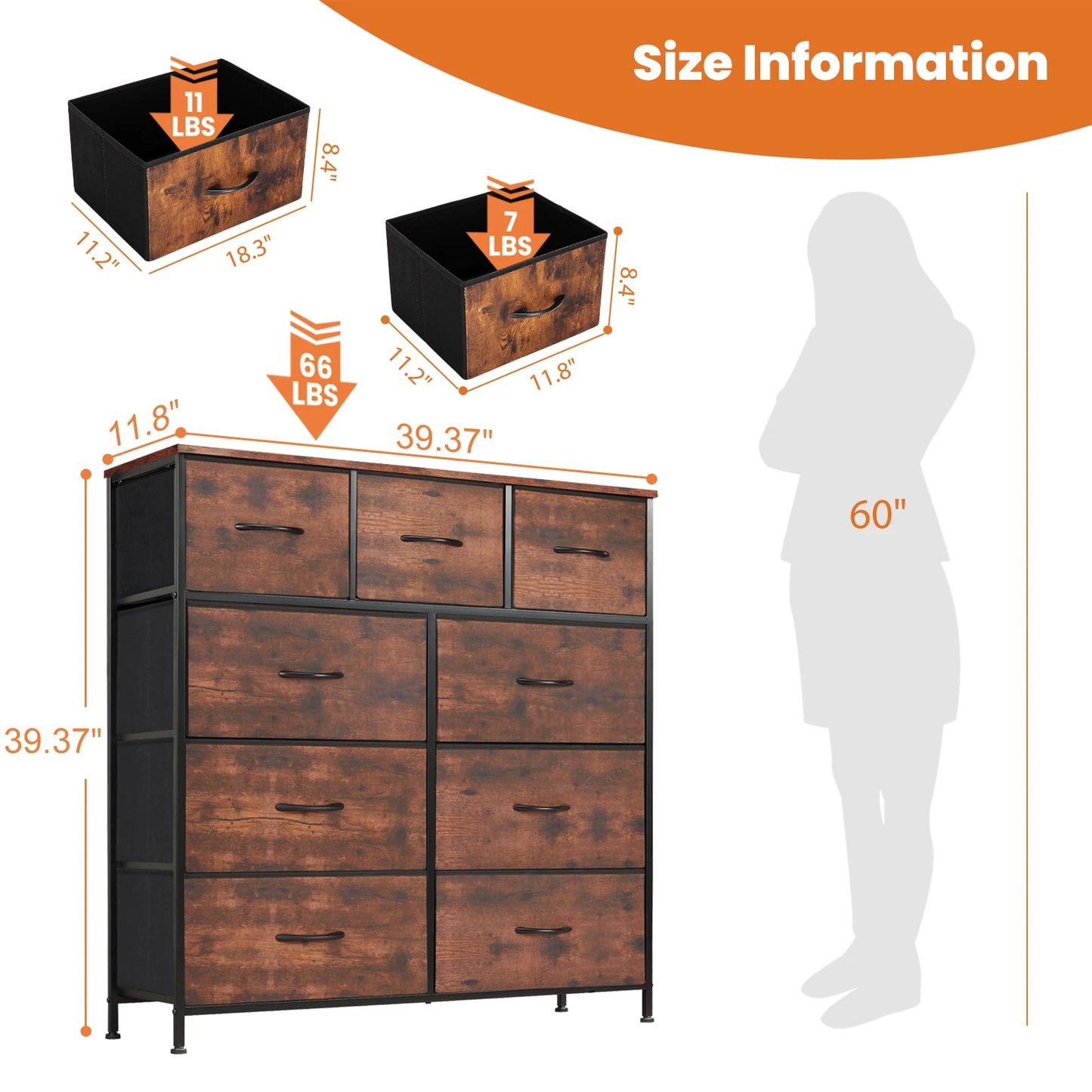 Dresser With 9 Drawers