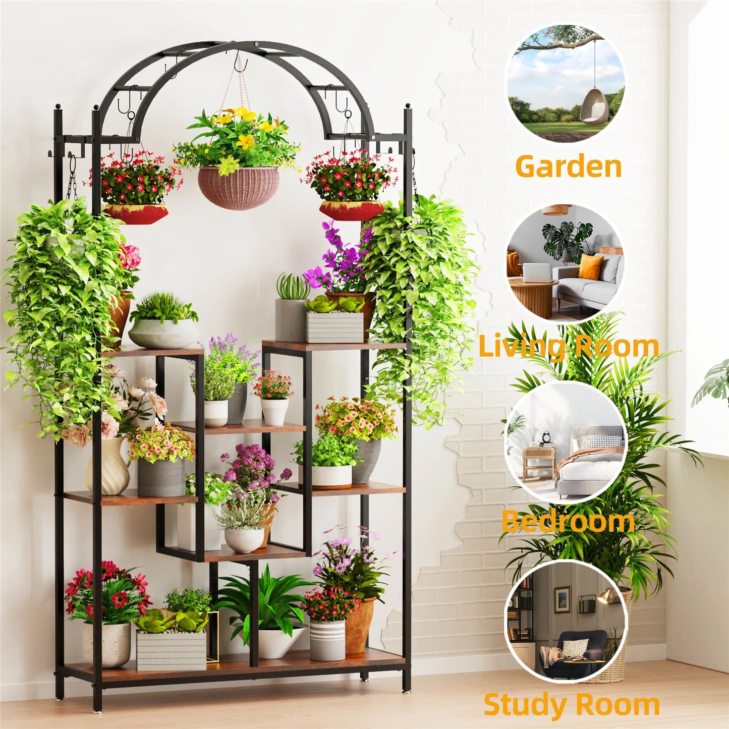 5-Tier Stand, 74.8'' Metal Shelf Display Rack
