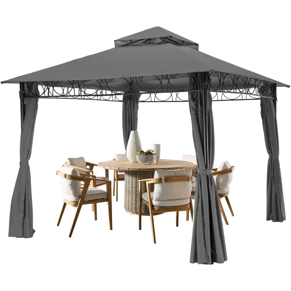 Outdoor Double Vent Canopy Gazebo Tent, 10 x 13 FT