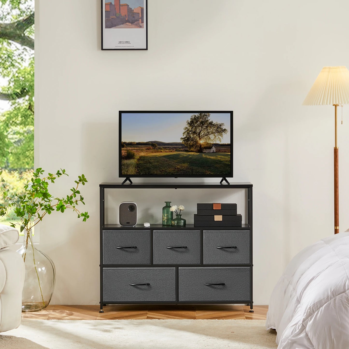 Fabric Drawers Dresser/TV Stand