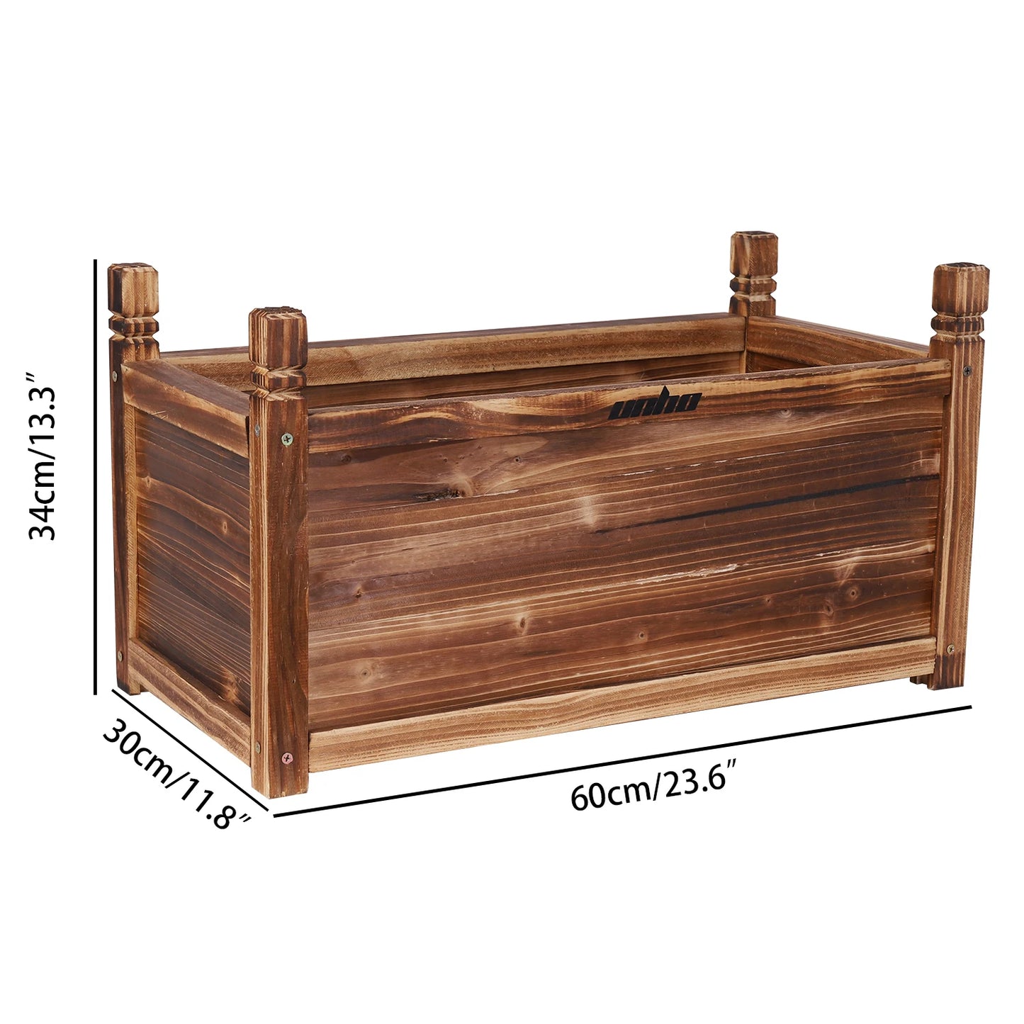Large Raised Outdoor Wood Planter Box