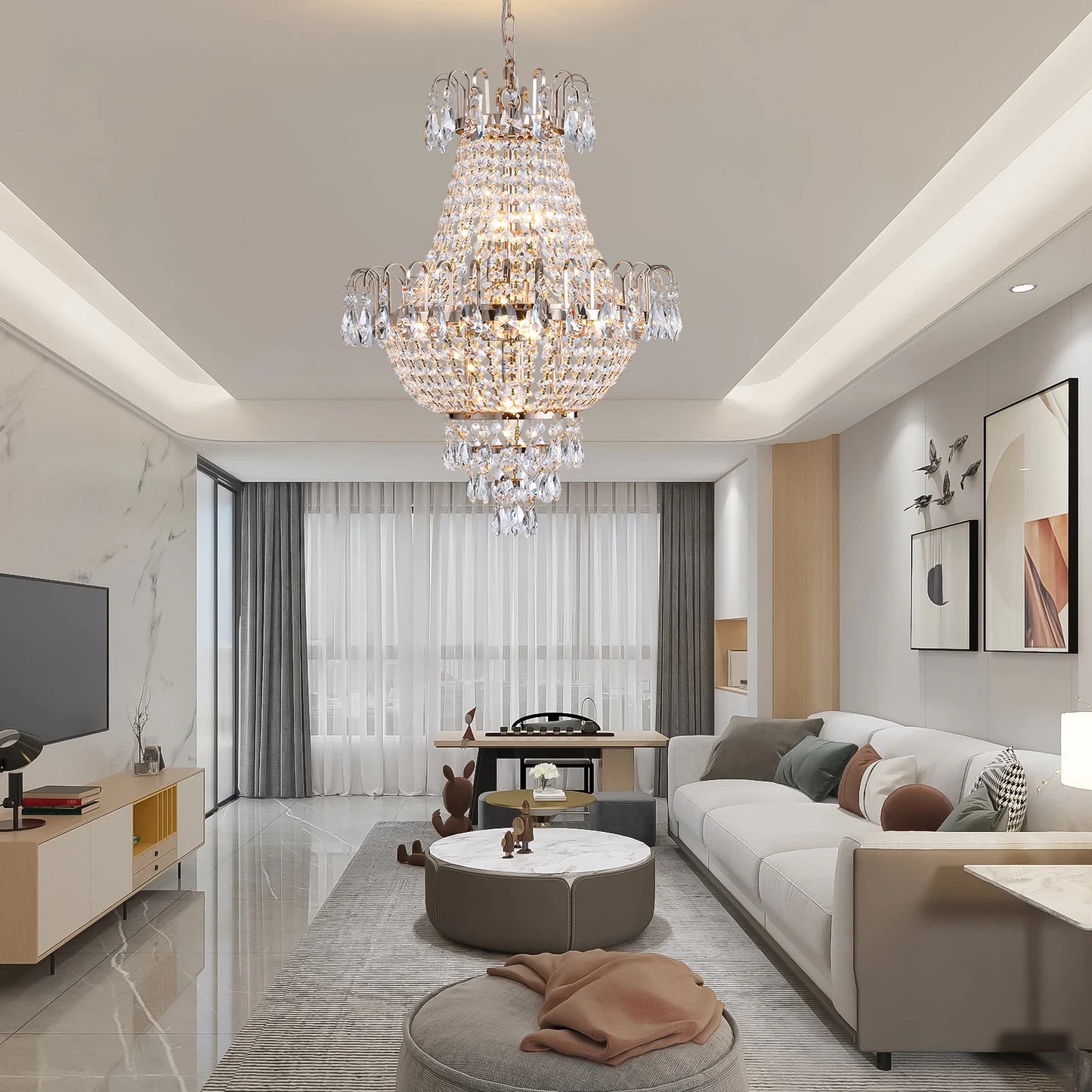 16.9" Luxury Retro Crystal Chandelier