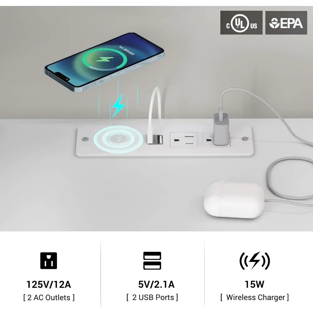 LED Nightstands with Wireless Charging Station
