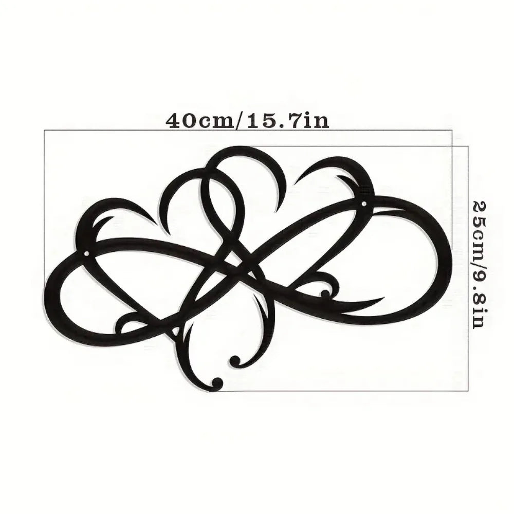 Infinity Double Heart Wall Decor Metal Infinity Heart