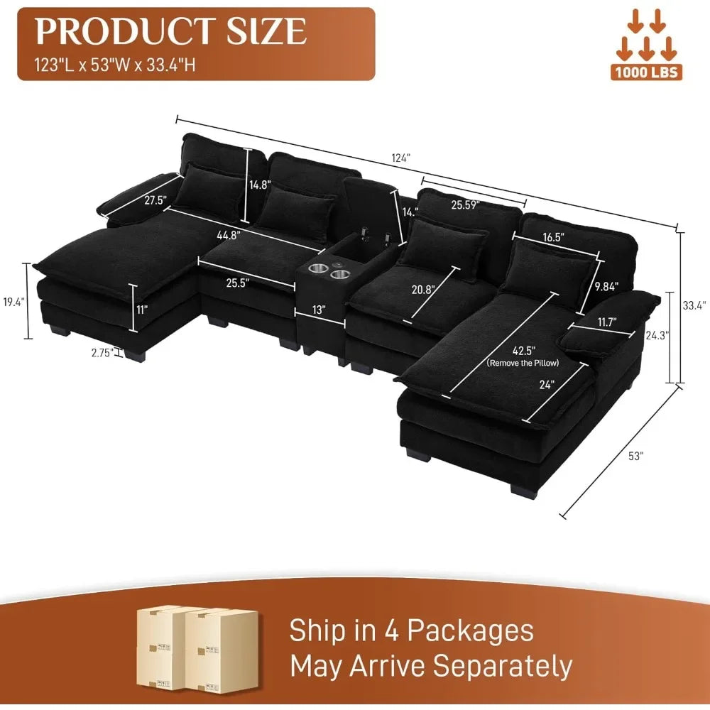 U Shape Large Modular Sectional Sofa