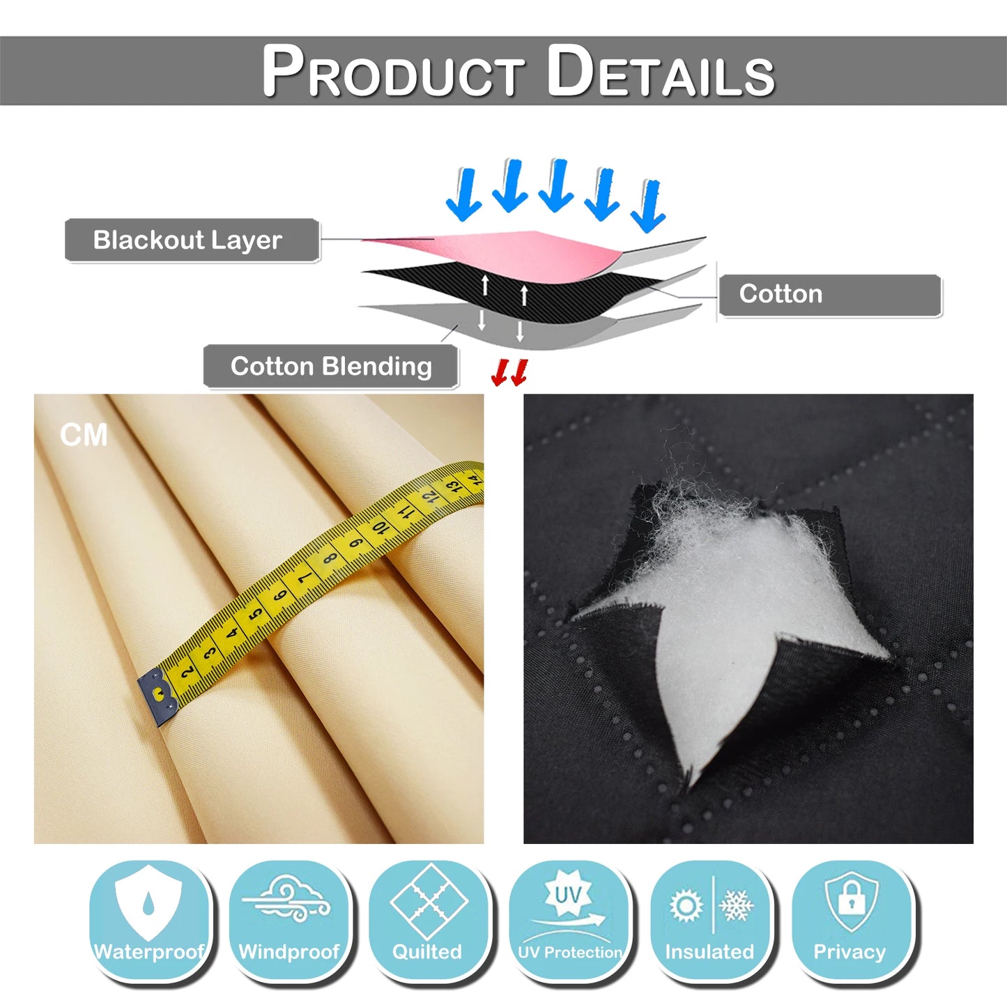 Waterproof & Windproof Heavy Duty Thick Thermal Curtains
