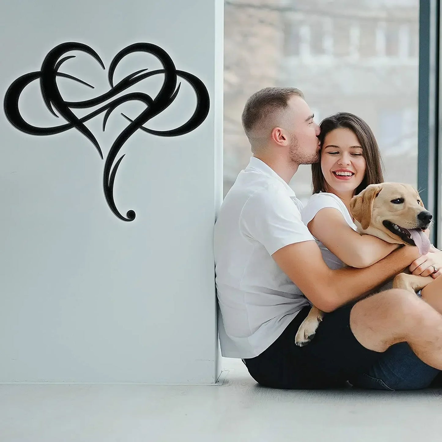 Iron Infinity Heart Sign Wall Decor