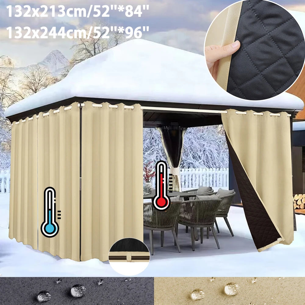 Waterproof & Windproof Heavy Duty Thick Thermal Curtains