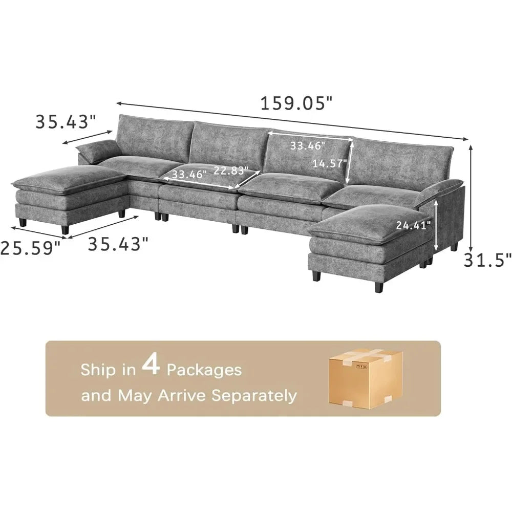 U-Shaped Modular Sectional Sofa Couch