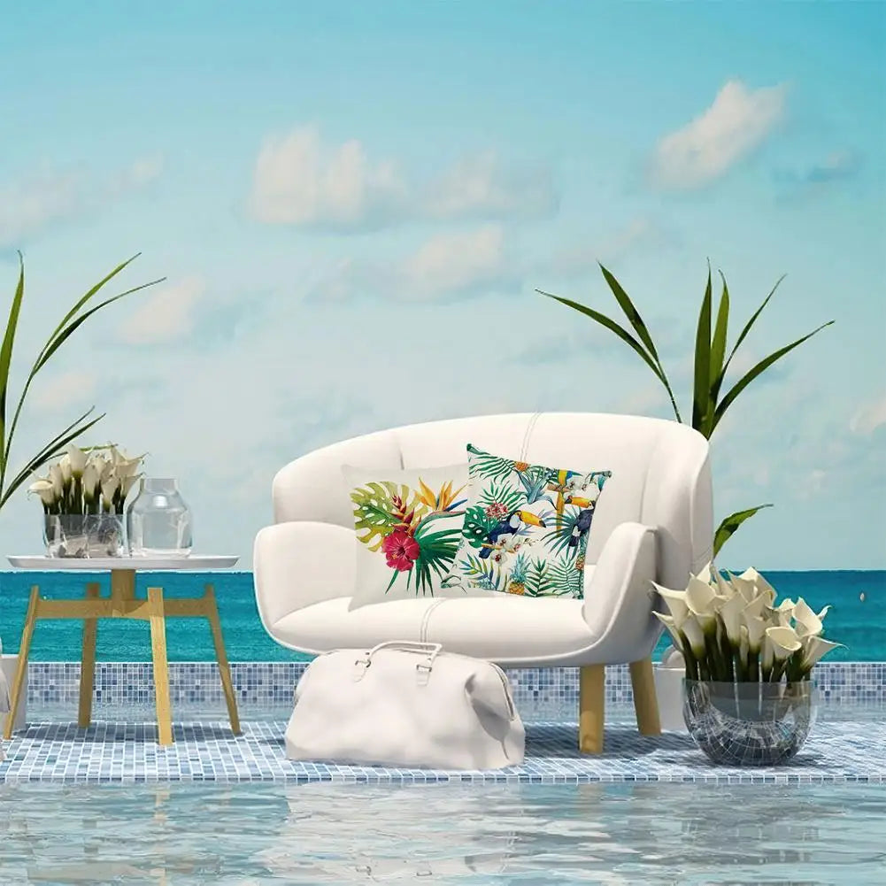 4 Piece Outdoor Waterproof Zippered Pillow Case, Cushion Cover